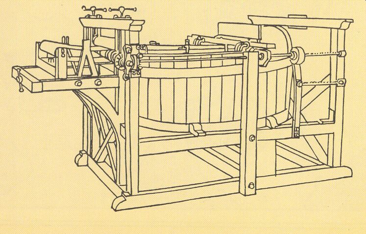 První papírenský stroj rok 1799